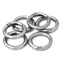 Pack of 6 gunmetal grey round alloy spring snap hooks for DIY bags and keychains - Outer Diameter approx. 20mm (5 Pcs/Pack) / Gunmetal