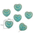 Türkise Acrylperlen in Herzform 18x17mm mit goldenem Blumenmuster für DIY-Schmuck - Herz Perle / 15 Stück/Packung (17x18mm) / Transparentes Grün