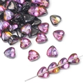 Lilafarbene herzförmige Glasperlen für DIY-Schmuckherstellung und Ohrringe - 8x8mm (20 Stück/Packung) / Farbe 4