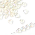 AB-beschichtete Herz-Kristallglasperlen mit Loch für DIY-Schmuckherstellung - 8x8mm (20 Stück/Packung) / Farbe 2