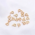 Cierres de anillo de resorte bañados en oro de 18K para creación de joyas y pulseras - Oro de 18K / 5mm