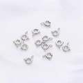 Cierres de anillo de resorte plateados para hacer collares y pulseras de joyería - Oro blanco / 5mm