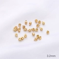 Λεπτομέρεια από επιχρυσωμένες χάντρες 3,2mm για κοσμήματα σε λευκό μετάξι - 18K Επιχρυσωμένο