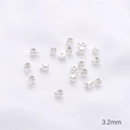 Detailed macro view of 3.2mm silver crimp beads for DIY jewelry bracelet making - Crimp Bead / 3.2mm (1 Piece) / Silver