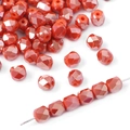 Gefacetteerde rode glaskristallen kralen voor DIY sieraden en handwerk - 5x6mm (20 Stuks/Verpakking) / Porselein Rood AB