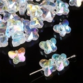 Faceted butterfly-shaped glass beads with AB rainbow coating for DIY jewelry making - Butterfly Design