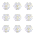 Nine colorful iridescent resin bear paw charms for DIY jewelry making and bracelet beads - 15×14mm Aperture Approx 1mm (20 Pieces/Pack) / AB White