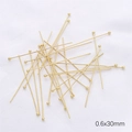 0.6x30mm 14K gold plated ball head pins for DIY handmade earring jewelry making - Ball Pin / 0.6x30mm (Approx. 50 Pcs/Pack) / 14K Gold
