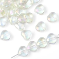 Iridescent heart glass beads with AB coating for DIY jewelry making and necklaces - Large Heart Color 2
