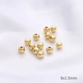 Bulk 6x1.5mm 14K gold plated smooth spacer beads with center hole for DIY jewelry making - Spacer Beads / 3mm (Hole 1.2mm) Approx. 100 Pcs/Pack / 14K Gold
