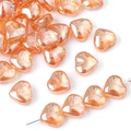 Peach heart glass beads with gradient rainbow finish for DIY jewelry making - Large Heart Color 12