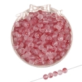 Perles en verre dépoli rose dégradé avec feuilles d'or pour la création de bijoux - 8mm (50 pcs/Paquet) / Rouge