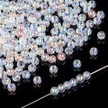 Round transparent AB rainbow faceted glass crystal beads for DIY jewelry making - Smooth Round Bead Style (2mm)