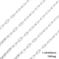 Engraved silver 304 stainless steel chain with 1.0x4x8mm links for jewelry DIY - 1 Meter/Pack / Sun Flower Link Chain