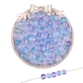 Perles en verre dépoli dégradé bleu et violet pour la création de bijoux - 50 Pièces (8mm/Trou 1 mm) / #69 Violet-Bleu Dépoli (Dégradé)