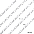 Hypoallergenic 7mm and 8mm stainless steel link chains for DIY hip hop jewelry making - 1 Meter/Pack / 3X5X6 Square Wire Twist Figure-8 Chain