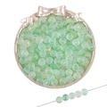 Perles en verre dépoli vert clair avec feuilles d'or pour bijoux DIY faits main - 50 Pièces/Paquet (8mm/Trou 1mm) / Vert Gelée