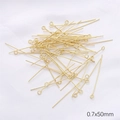 Accessori per gioielli fai-da-te chiodini ad occhiello placcati oro 14K 0,7x50mm - Chiodini ad occhiello / 0.7x20mm