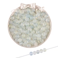 Perles en verre givré bleu avec paillettes dorées pour création de bijoux DIY - 50 Pièces/Paquet (8mm/Trou 1mm) / Dégradé Bleu Jaune