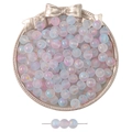 Perles en verre dépoli dégradé rose et bleu avec feuille d'or pour bijoux DIY - 50 Pièces/Paquet (8mm/Trou 1mm) / Bleu Violet Dégradé
