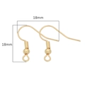Ganchos para pendientes de 18mm bañados en oro de 18k con espiral para joyas DIY - Bañado en Oro 14K con Cuenta / 10 Pares/Pack (20 Pcs)