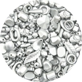 DIY jewelry beads in matte silver finish featuring mixed floral and geometric shapes - Random Mixed 30g/Pack / Matte Silver Series