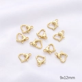 Set of 10 gold heart lobster clasps for DIY jewelry making size 9x12mm - Heart Lobster Clasp / 9x12mm (1 Piece) / 14K Gold