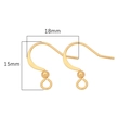 Crochets d'oreilles dorés 18k avec bille et boucle pour bijoux DIY de 18x15mm - Plaqué Or 14K avec Perle Crochet Plat / 10 Paires/Pack (20 Pcs)