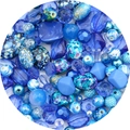 Perle blu in acrilico stile barocco in varie forme per creazione di gioielli fai da te - Stile 1 / 30g Per Confezione / Serie Blu Reale