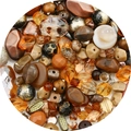 Set di perle in acrilico fai-da-te stile barocco in tonalità ambra e terra - Stile 1 / 30g Per Confezione / Serie Caffè Scuro