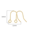 Crochets d'oreilles plaqués or 14K 13x11mm pour la création de bijoux DIY - 10 Paires/Pack 20 Pièces (11x13mm) / Plaqué Or 14K Crochet Classique