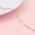 Hip hop silver stainless steel oval link chain extension for DIY jewelry making - Triangle Wire Loop Chain Width 4.5mm (#05)