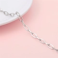 Hip hop style silver stainless steel oval link chain for DIY necklace making - 1.0 Square Wire Chain Width 5mm (#06)