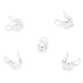 Five silver-plated jewelry end clasps with ball hinge design for bracelets and necklaces - Bead Tips / 3x6mm (10 Pieces) / Silver