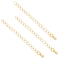 Three 14k gold-filled jewelry extender chains with teardrop pendants for DIY necklaces - Extender Tail Chain / 55mm (1 Piece) / 18K Gold