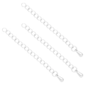 Three silver-plated lobster clasp extender chains with smooth teardrop charms for jewelry DIY - Extender Tail Chain / 55mm (1 Piece) / Silver