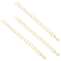 Three shiny 14k gold plated extender chains with drop pendants for DIY jewelry making - Extender Tail Chain / 55mm (1 Piece) / 14K Gold