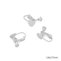 Three silver spiral ear clip converters for non-pierced ears in a 14x17mm size - #08 Style 14x17mm White Gold (4 Pieces/Pack)