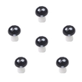 Handmade black glass mushroom beads with white polka dots for DIY jewelry making - 10x12mm (5 Pcs/Pack) / Black