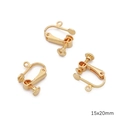 15x20mm gold screw earring converter for DIY jewelry making and non-pierced ears - #09 Style 15x20mm 14K Gold (4 Pieces/Pack)
