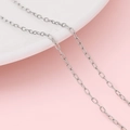 Minimalist Y2K silver stainless steel thin oval link chain for DIY jewelry making - Round Long O-Chain Width 1.6mm (#17)