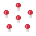Set of 6 red mushroom glass beads with white spots for DIY jewelry making and crafts - 10x12mm (5 Pcs/Pack) / Red