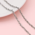 Hip hop Y2K style stainless steel antique silver link chain for DIY jewelry making - 3.5 Square Wire Double Link Chain Width 3.5mm (#16)