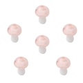 Pink glass mushroom beads with white polka dots for DIY jewelry making and crafting - Pink