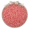 Pink ice-creamy glass beads in a golden tray for DIY jewelry and crafts making - Diameter 2mm Hole approx 0.6mm 20g/bag approx 2700pcs / Rouge Red