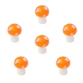 Handmade orange mushroom glass beads with white spots for DIY jewelry making - Orange
