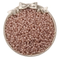 Polished mauve glass seed beads for DIY jewelry making in a decorative tray - 3mm Hole Diameter approx 0.8mm 20g/bag approx 660pcs / Ochre