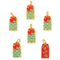 Golden koi fish enamel pendants with Good Fortune engravings for DIY jewelry making - Bright Future Style