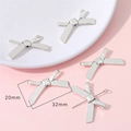 Silver bow knot alloy charms 32x20mm for DIY jewelry making set of five pieces - Bowknot Style / 10 Pieces/Pack (20x32mm) / Antique Silver
