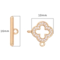 18k gold plated clover OT clasp set with white cubic zirconia for jewelry DIY making - Clover Rhinestone Style / Set 1